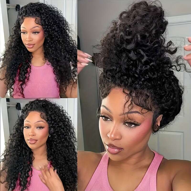 Glueless Human Hair Natural Look Frontal Lace Wig With Pre-Plucked Hairline, No Glue Needed, Secure Fit Cap For Women, Everyday Special Events - Volum