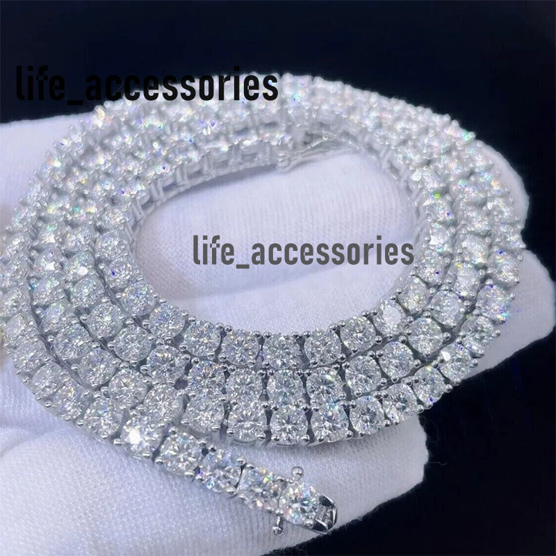 Cheapest Price Hip Hop 925 Sterling Silver 2mm 3mm 4mm 5mm 6.5mm Vvs Moissanites Diamond Necklace Moissanite Tennis Chain