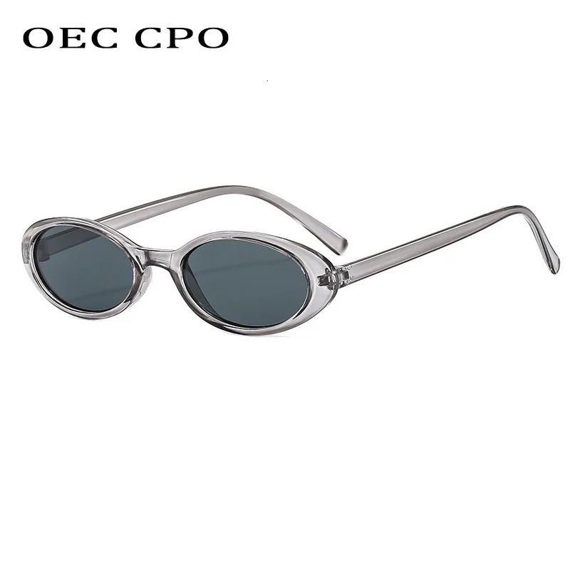 small oval sunglasses for women fashionable retro hiphop cat eye leopard black punk glasses UV400 Oculos 250410