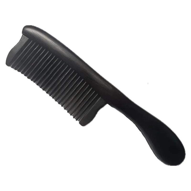 Premium Black Ebony Comb Purple Light Massage Comb Professional Hair Salon Toothed Insert Combs Gift Box Home Use Brushes 251107