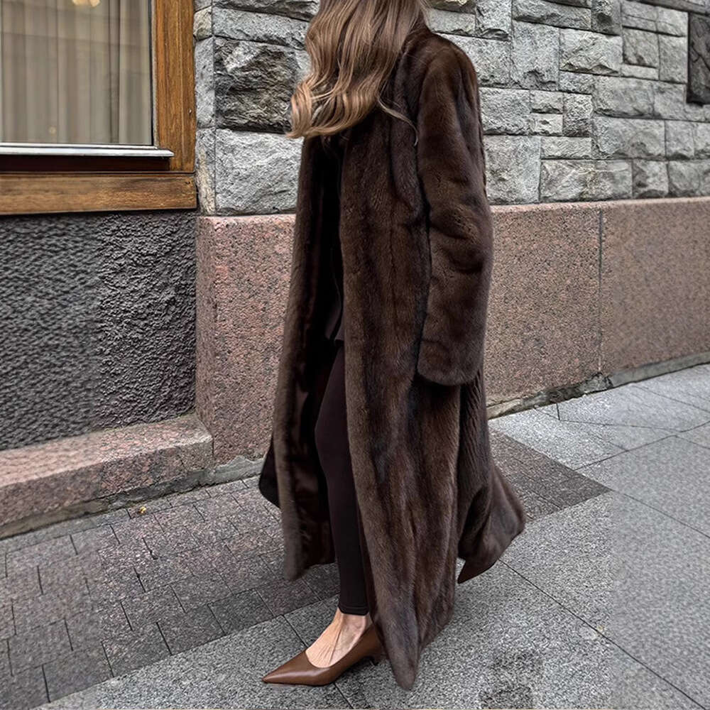 Fur Extra Autumn Color Winter Solid Coat Fashionable Warm Thick Long Sleeve Plush Jacket