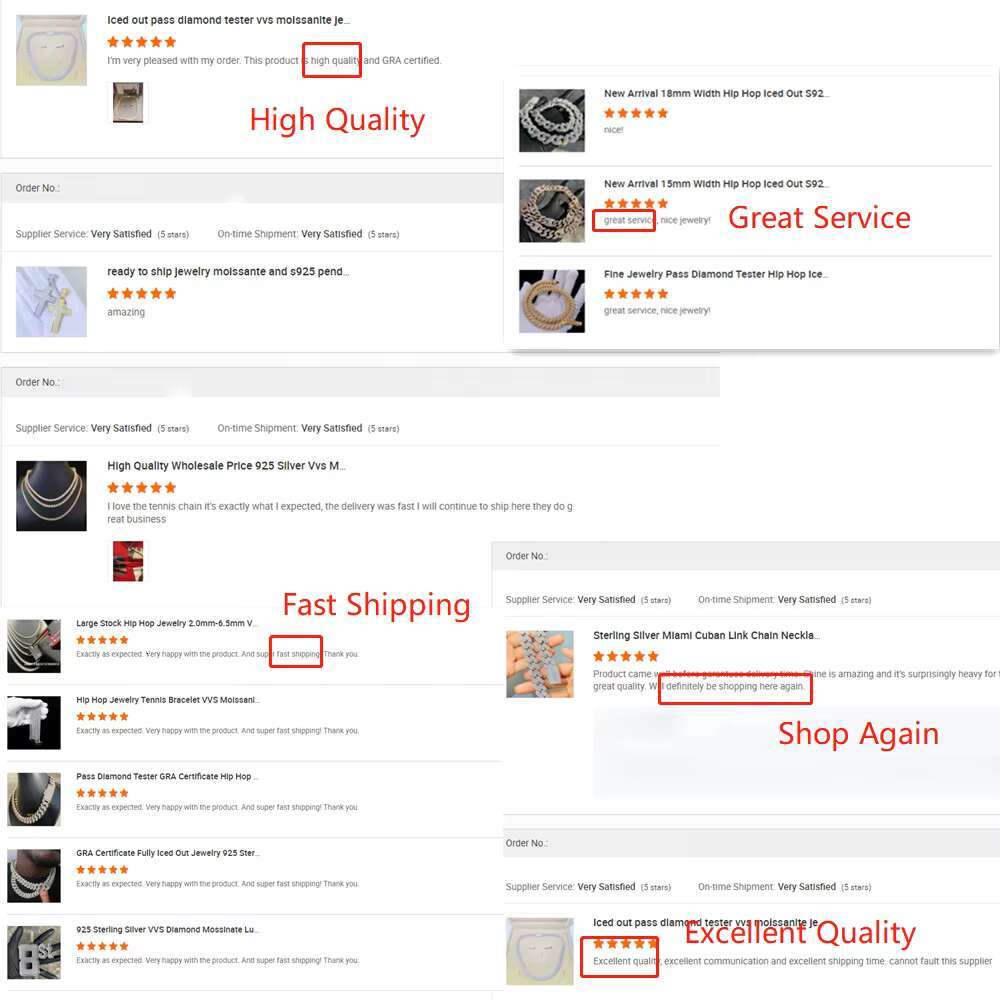 Iced Out Pass Diamond Tester Vvs Moissanite Jewelry Necklace Bracelet Women 10mm Cuban Link Chain