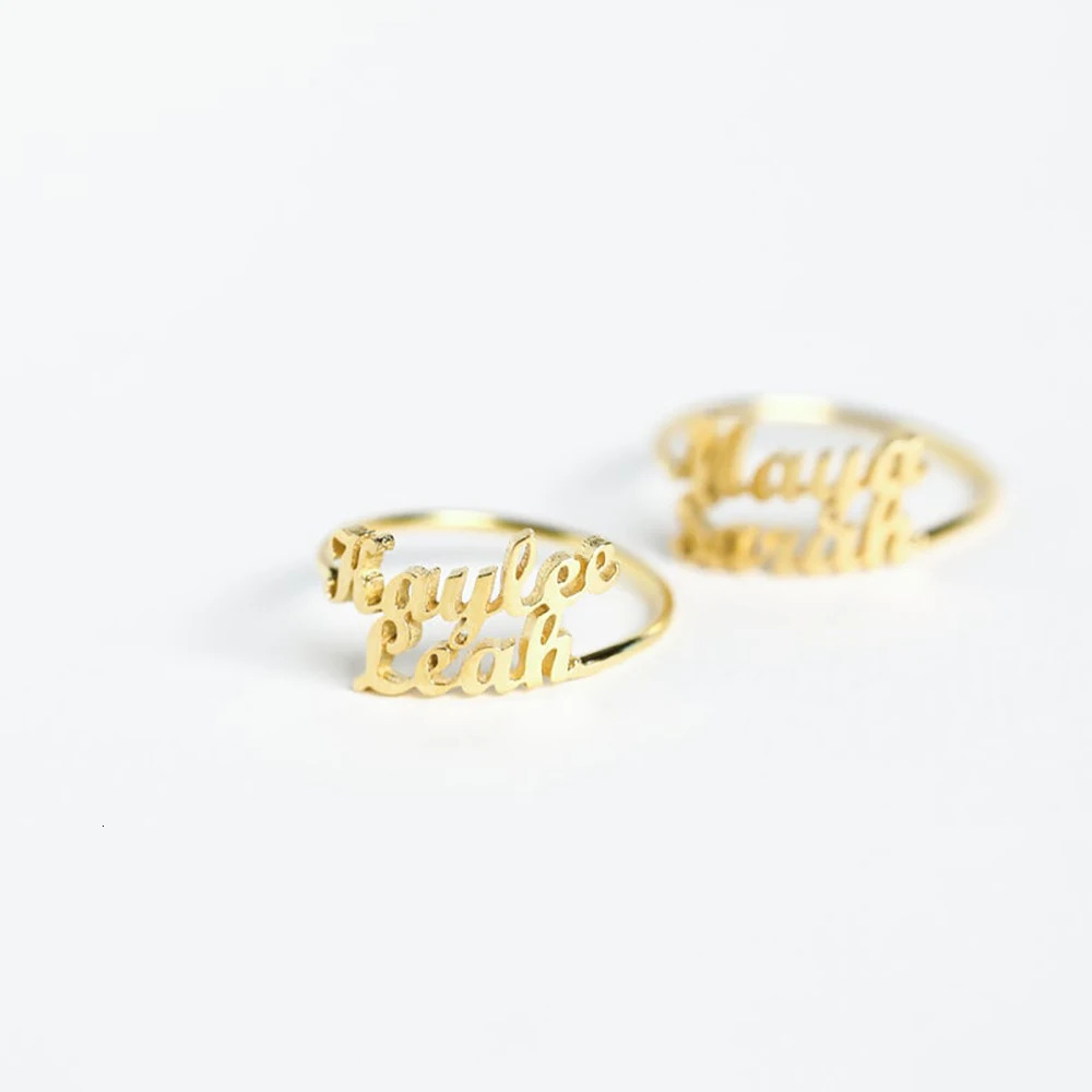 Mini-World Couple Custom Ring Personality 1-4 Family Name Ring stainless steel Bijoux for Women Adjustable Rings Band Xmas Gift 250409
