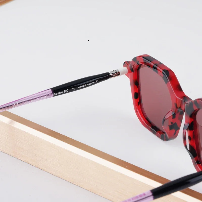 KUB Maske P9 Acetate Sunglasses Mens Handmade Irregular Square German n High end Fashion Classic Women 250410