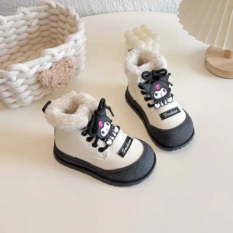 Sanrio Girl Winter Boots Cute Kuromi Snow Boots for Children Princess Fashion Cartoon Kids Princess Causal Ankle Boots Non-slip H251110