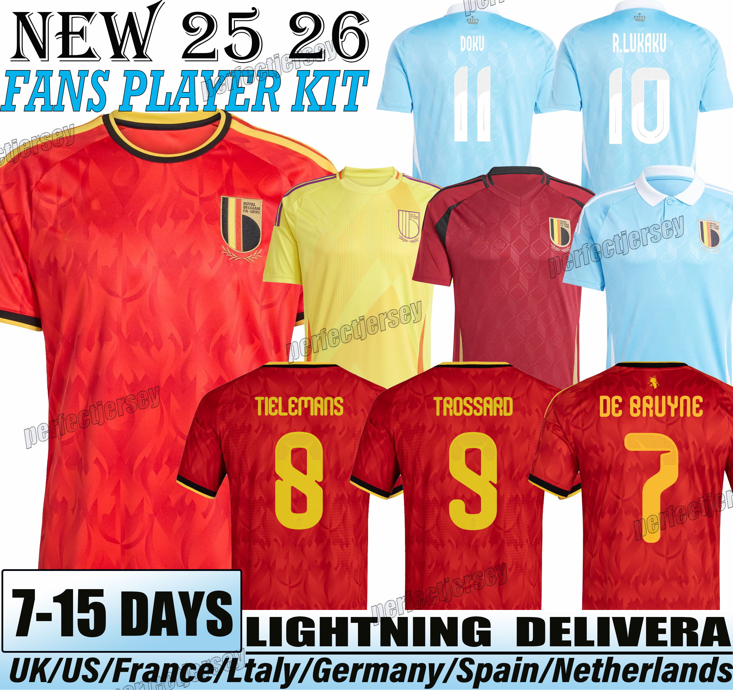 24 25 26 Belgium National Team Soccer Jersey Doku #11 Openda #9 Vanaken #20 Batshuayi #23 Trossard #10 De Cuyper #5 Jerseys Belgium World Cup Football Jerseys Men kids kit