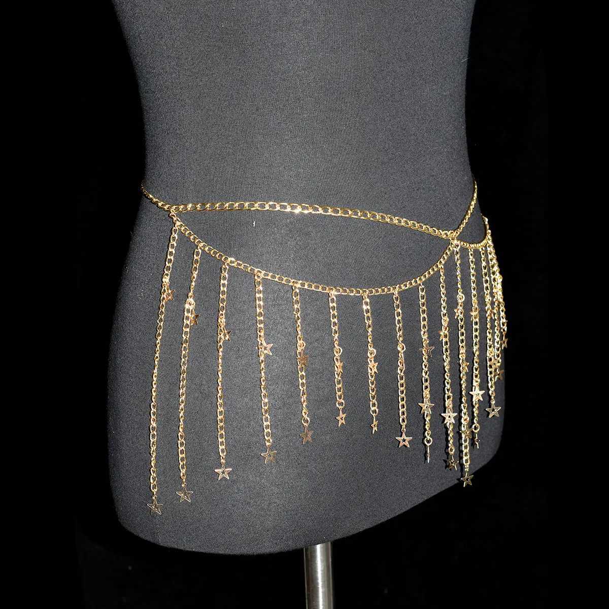 Festival Warm Metal Body Jewelry Sexy Fashion Belly Chain Tzitzit Celebrity Waist Chain Birthday Party Daily Wear Accessories X250410