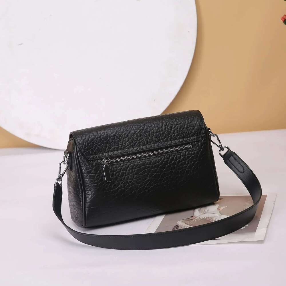 Bubble-Textured Genuine Leather Crossbody Bag - Chic & Timeless Shoulder Purse For Women, Everyday Essentials Carrier