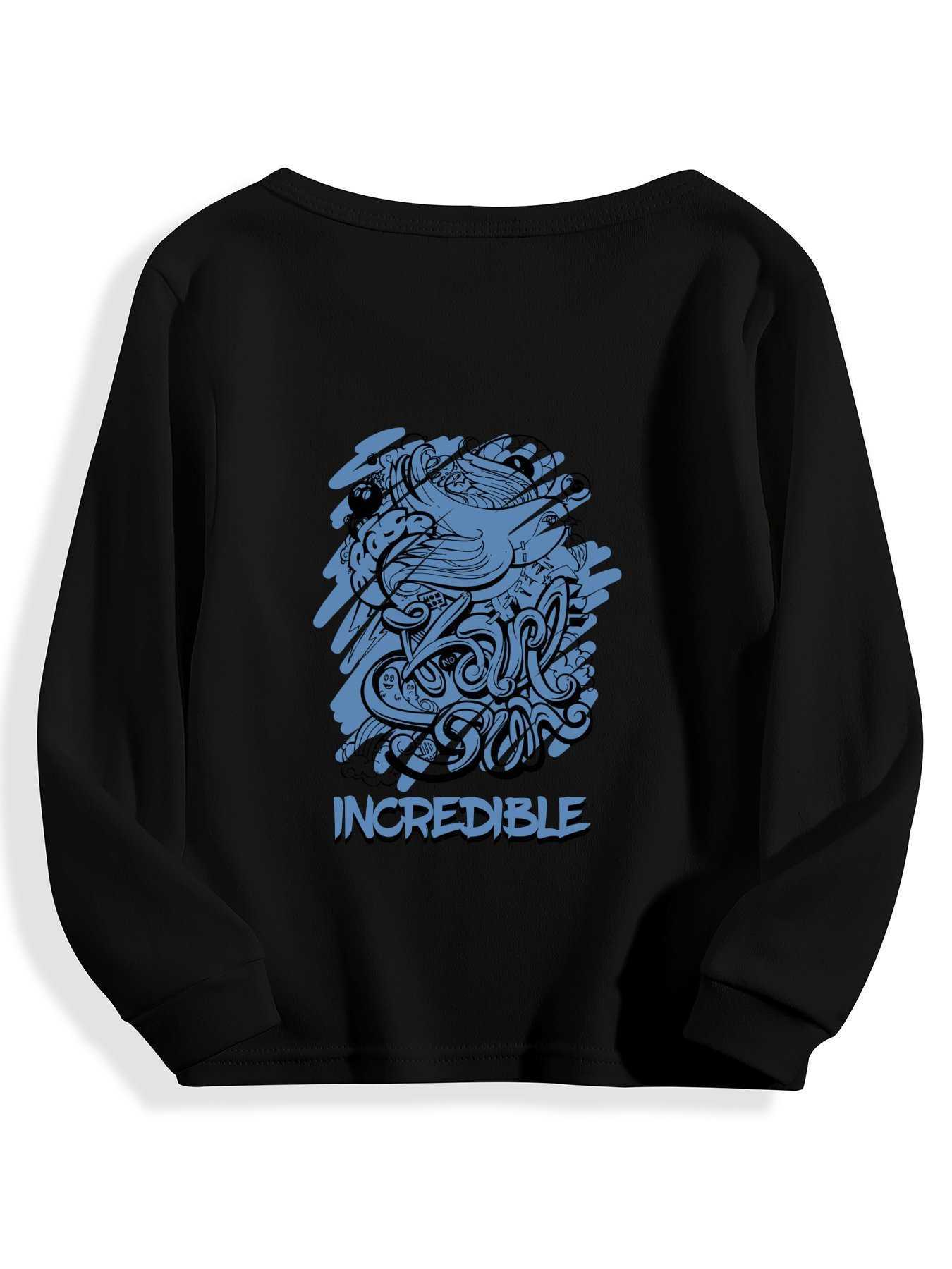 POD.DIY Cute Long-sleeved Cotton Crew Neck Sweatshirt For Kids Boys And Girls Custom Sweatshirt