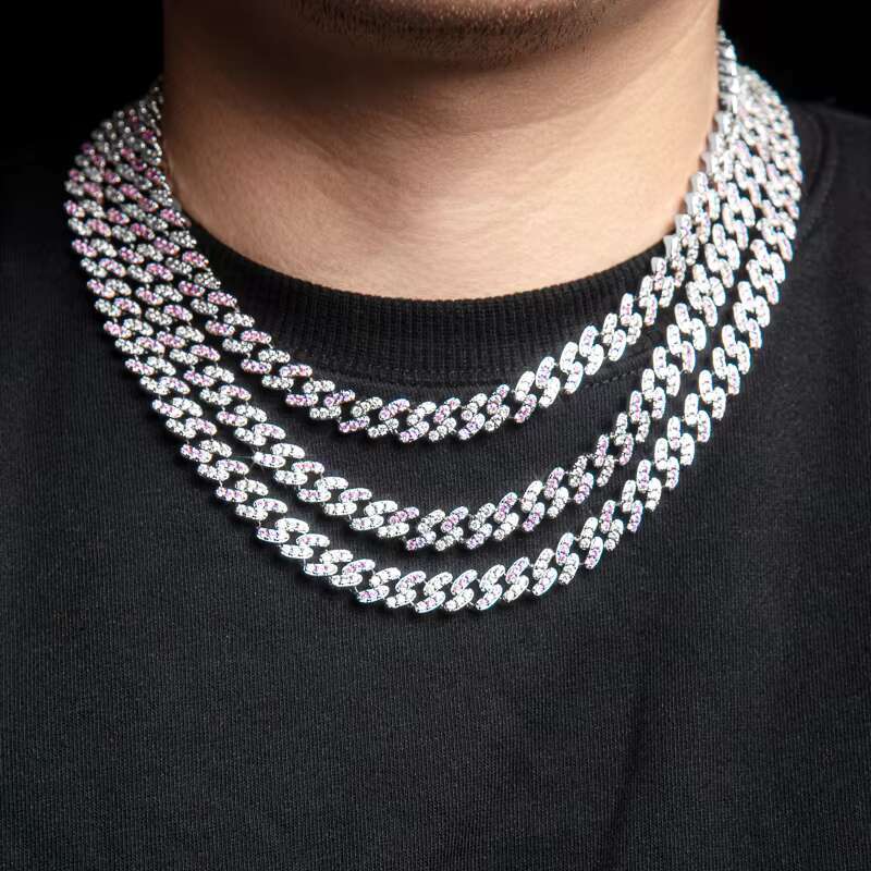Hip Hop Iced Out GRA Moissanite Dia k Chain S Sier 6mm One Row 16~26 Inches Cuban Necklace