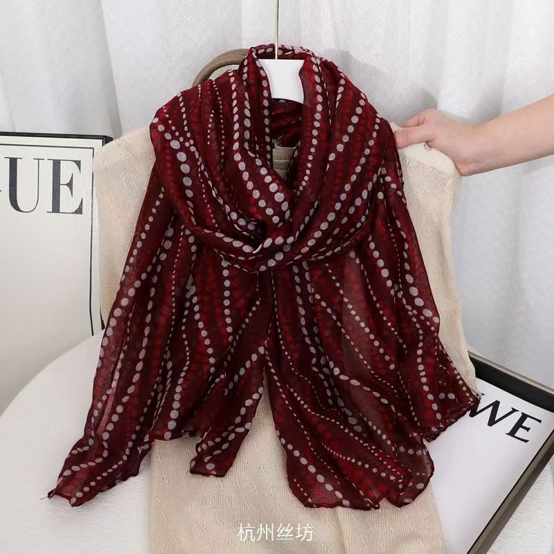 T448 new cotton and linen scarf autumn and winter warm sun protection all-match long shawl fashionable retro neck protection women's scarf