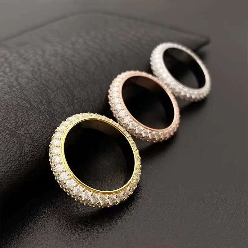 Trendy Vvs Moissanite Solid Silver 925 Rose Gold Plated Women Engagement Ring