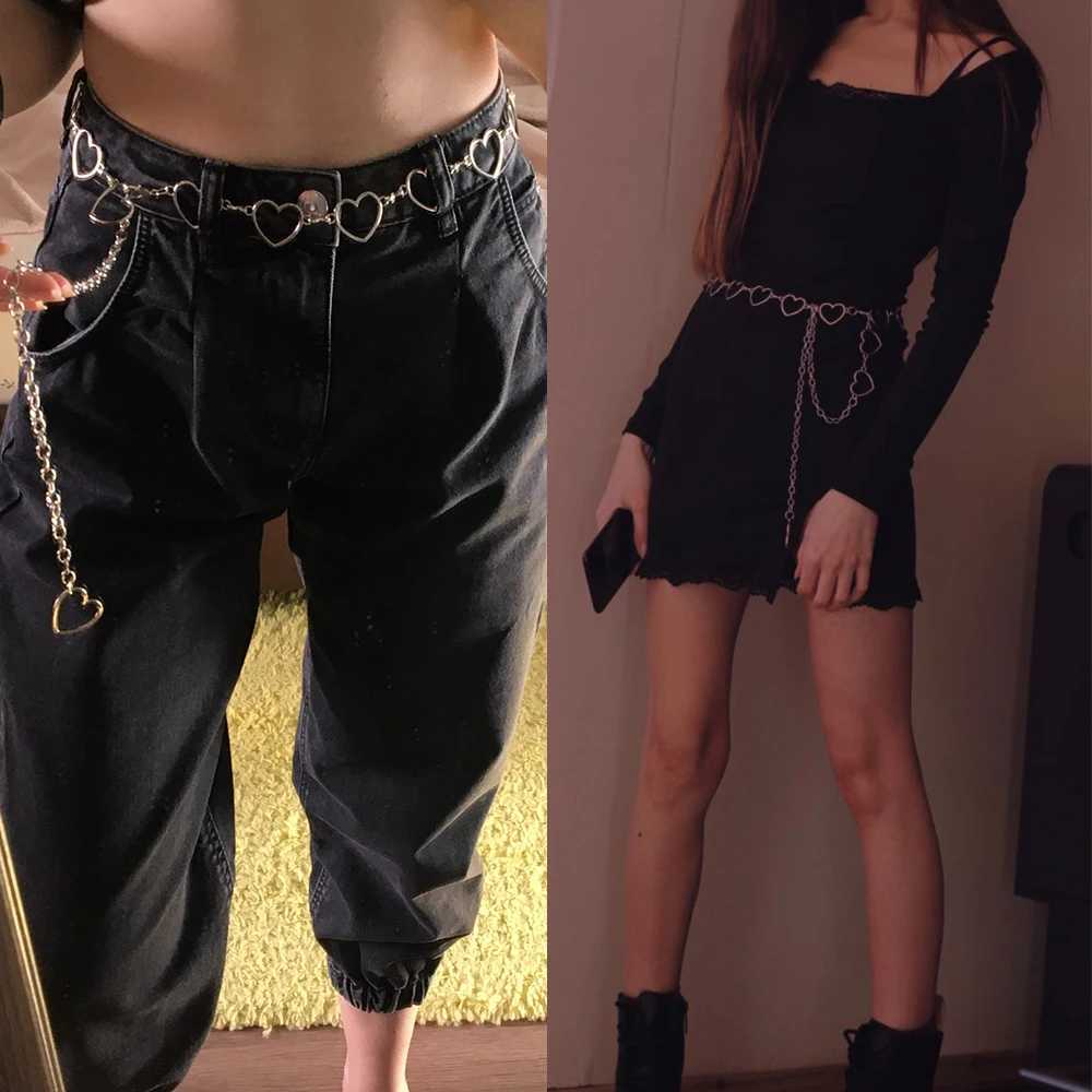 Wens Thin Waist Chain Belt Fashion Metal Foil Gold Chain Narrowband Chunky Frings Belt Cloth Accessories X250410
