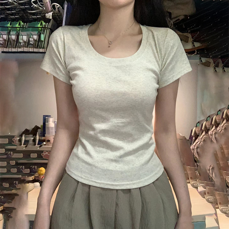 2025S Designer Women S T Shirt American Sleeved Shoulder T Shirt For Women In Summer New Slim Fit And Spicy Girl Short Style Student Top Design Sense