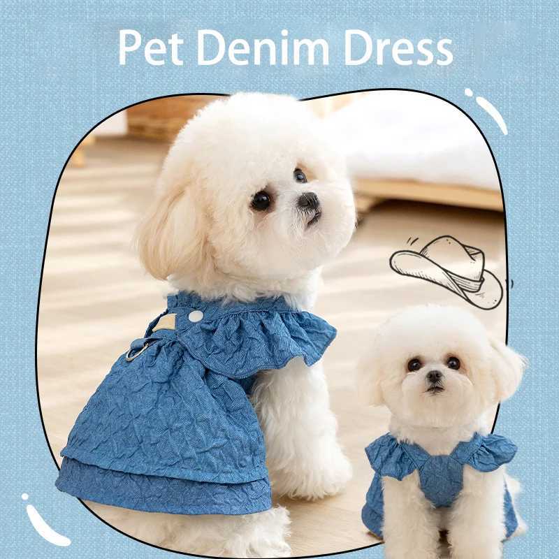 Luxury Jacquard Dog Dress for Small Dogs Cats Girl Ruffles Sleeve Puppy Princess Strap Skirts Spring Summer Clothes Pet Apparel J251110