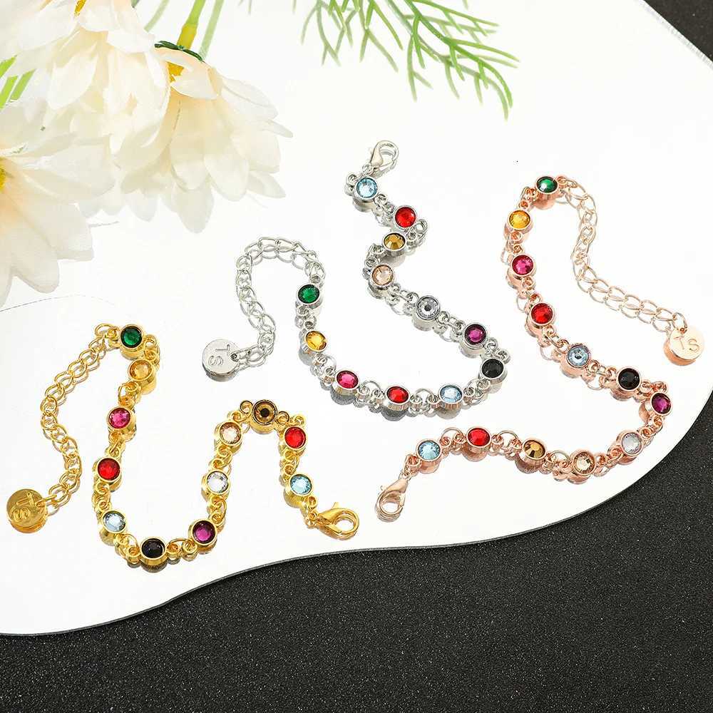 Colorful Rhinestone Beads Bracelet for Women Gold Plated Chain Seaside Commemorative Bracelet Friendship Party JewelryT251110