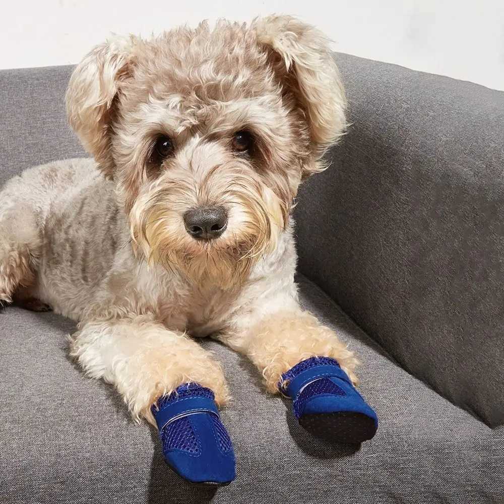4 pieces/set of comfortable pet rain boots anti slip protection dog care mats easy to clean breathable dog boots indoor T2504010