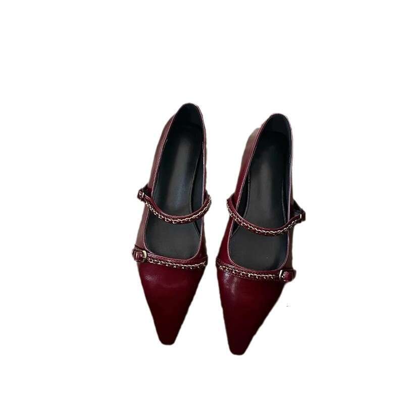 Woman Sandals Spring And Autumn New Coarse Heel Mary Jane Small Women S Fashion Versatile Shallow Mouth Leather Soft Bottom Single Shoes Women