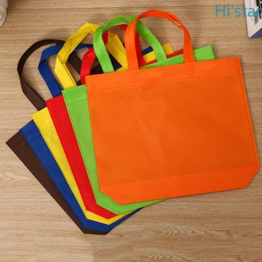 10 Pcs Reusable Large Canvas Cotton Fabric Shopper Bag Women Shoulder Tote Nonwoven Environmental Case Organizer Multifunction 251110
