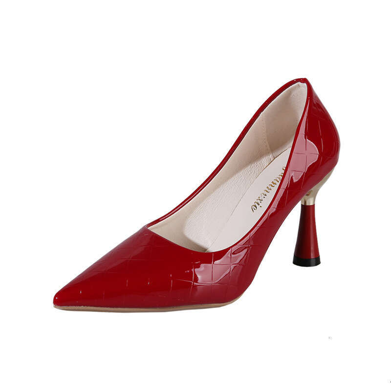 Woman Sandals High Sexy Shallow Mouth Single Shoes Classic Women S Red Pointed High Heels Solid Color Plus Size Banquet Shoes