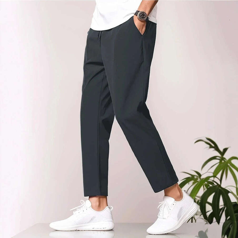 New Casual Jogger Slim Fit Trousers Nine-Point Men's European And American Cross-Border Independent Station Business Slightly Tight Straight-Leg 