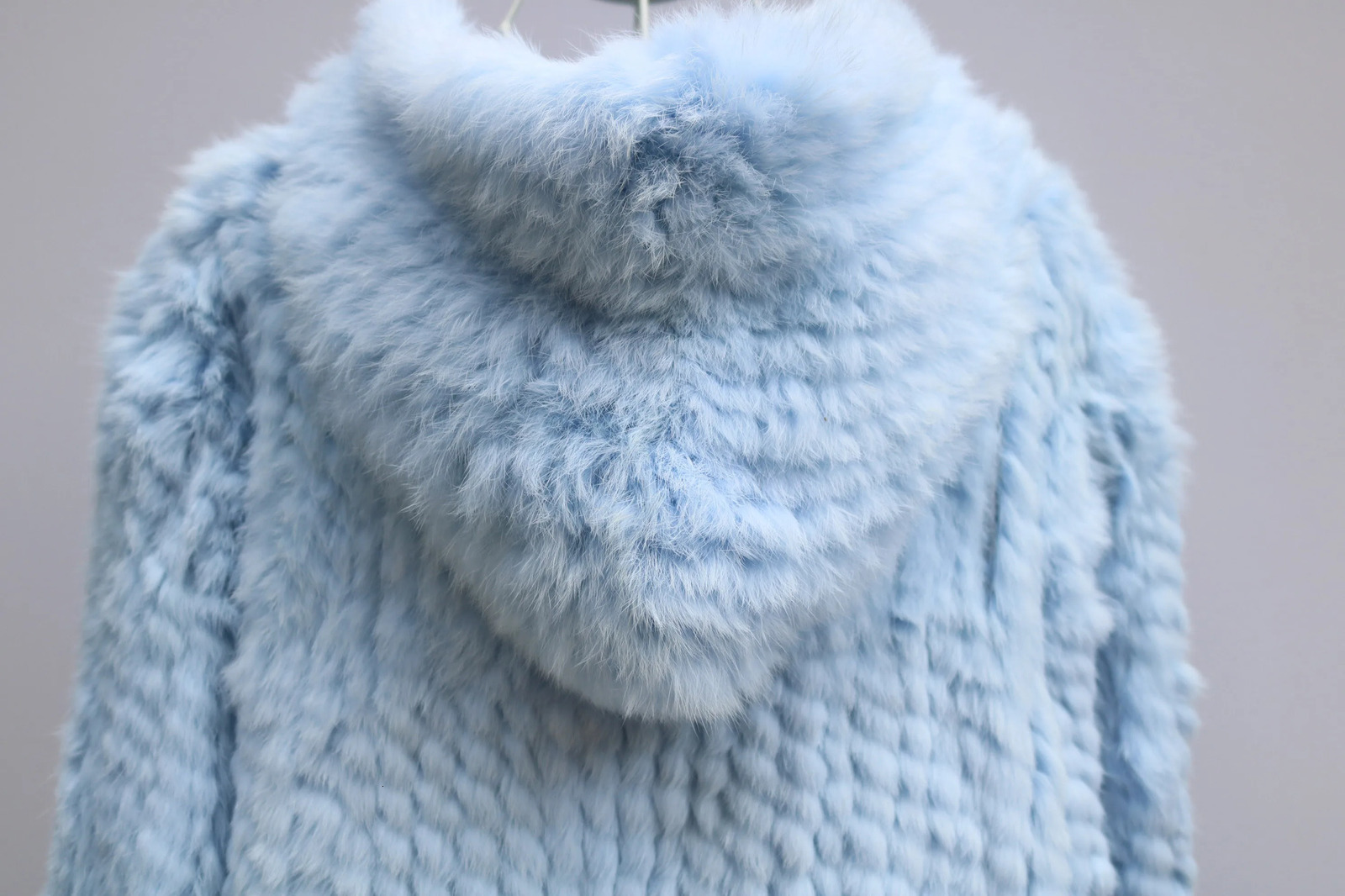 Real Rabbit Fur Coat for Women Encrypted Thickened Handmade Doublesided Woven Hooded Korean Style Autumn and Winter 251110