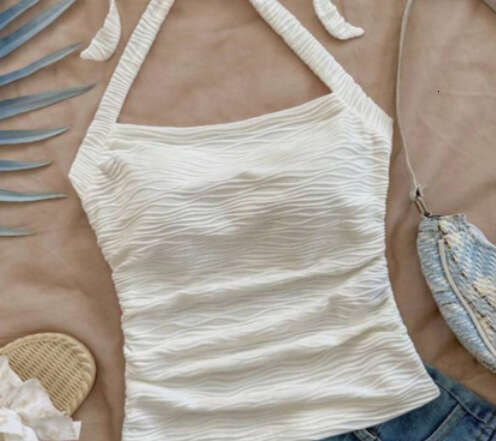 Rui Chuo Cross-Border Foreign Trade European and American Sexy Camisole 2025 Summer Beach Vacation Style Lace-Up Strap Top Women's Clothing