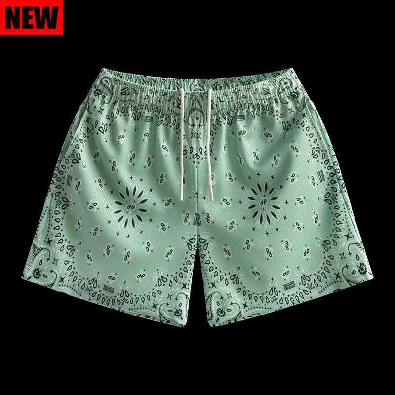 American style Paisley casual shorts mens fitness shorts quick drying breathable running basketball pants X250410
