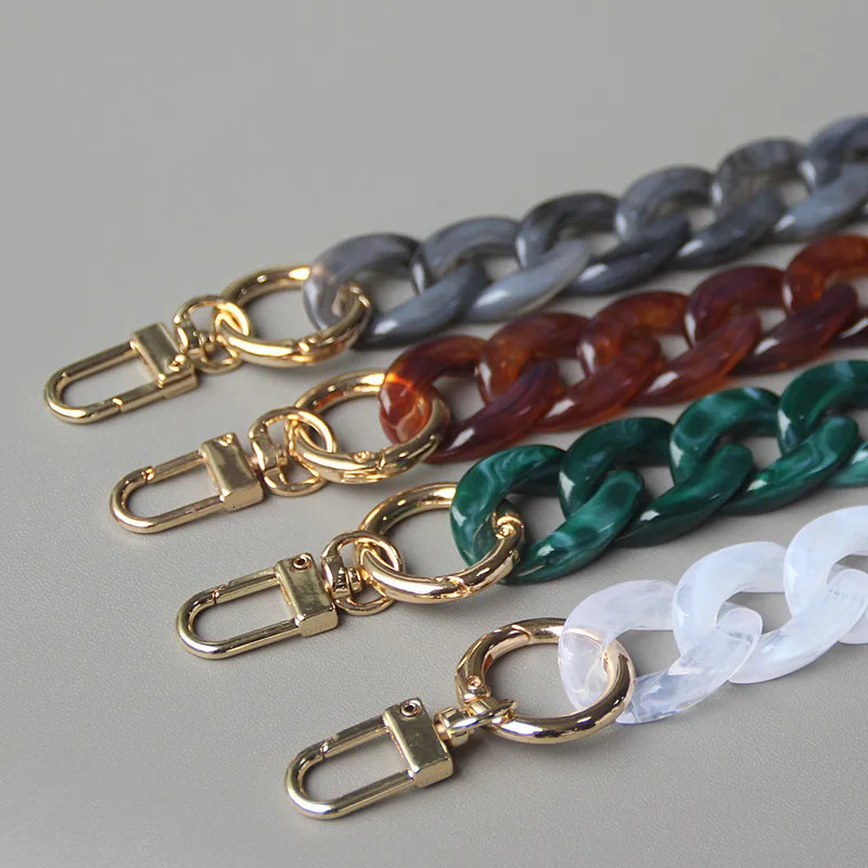 Fashion Woman Handbag Accessory Chain Detachable Replacement White Beige Red Blue Grey Strap Women Shoulder DIY Resin Chain 251110