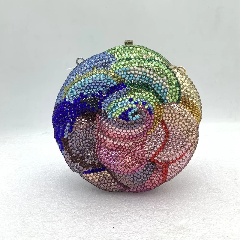 XIYUAN Lady Flower Diamonds Evening Clutch Purse Party Gems Handbag Wedding Rhinestones Handbags Minaudiere Bridal Floral Purses 250407