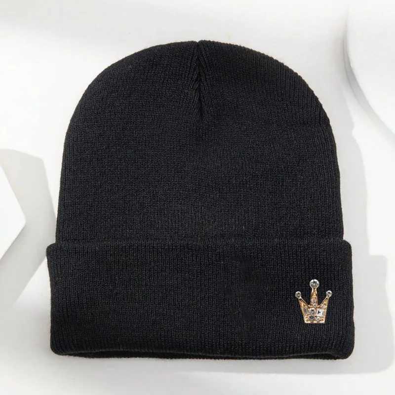 1pc Crown Beanie HatUnisex Elastic Lightweight StreetwearCold Protection Warm Autumn and Winter Skull for Daily OutdoorXJ251110