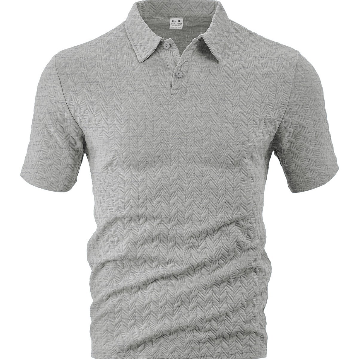 2025 Jacquard Button Polo Short Sleeve Mens Summer Sports Trend
