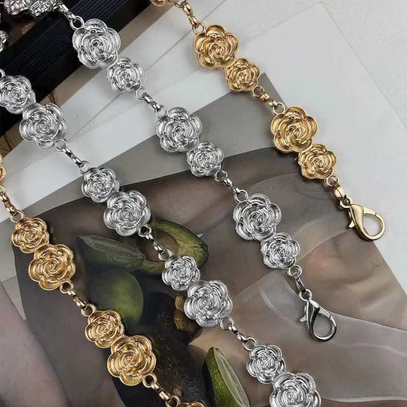 Fashionable metal rose waist chain retro version belt Wens dress set jeans decorative belt clothing accessories X250410