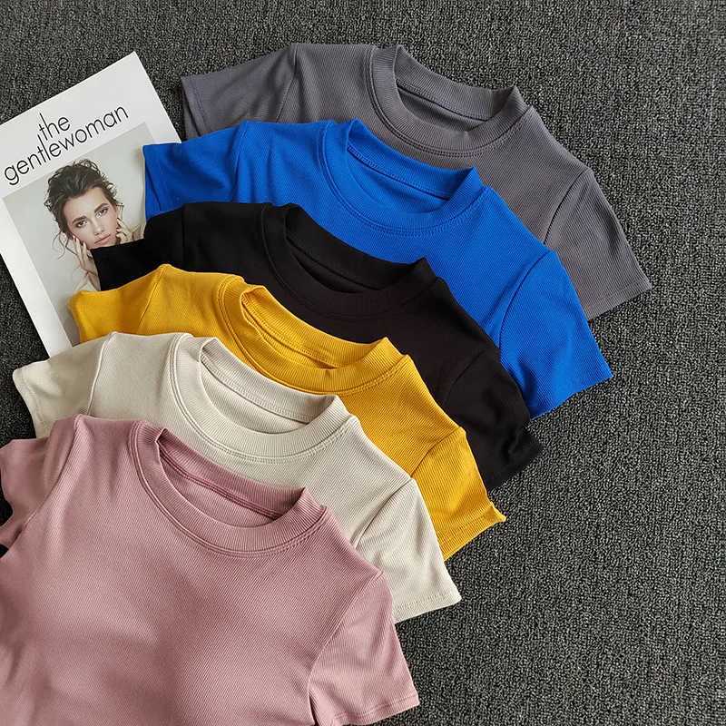 Sports bra mat yoga short sleeved T-shirt suitable for womens summer leisure fitness running topXJ250410