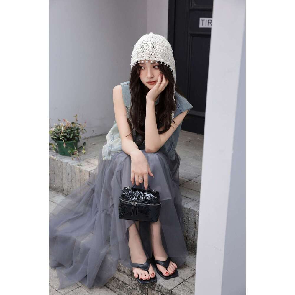 Leather Women S New Top Layer Wrinkled Lacquer Cowhide Lunch Box High End Handbag Single Shoulder Crossbody Bag High Quality