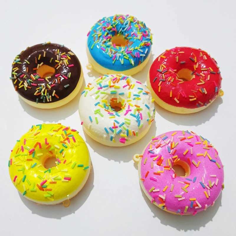 New Arrival Soft artificial donuts bread donuts stress relief innovative toys squeezing toys simulated cake models wedding decorations T250410