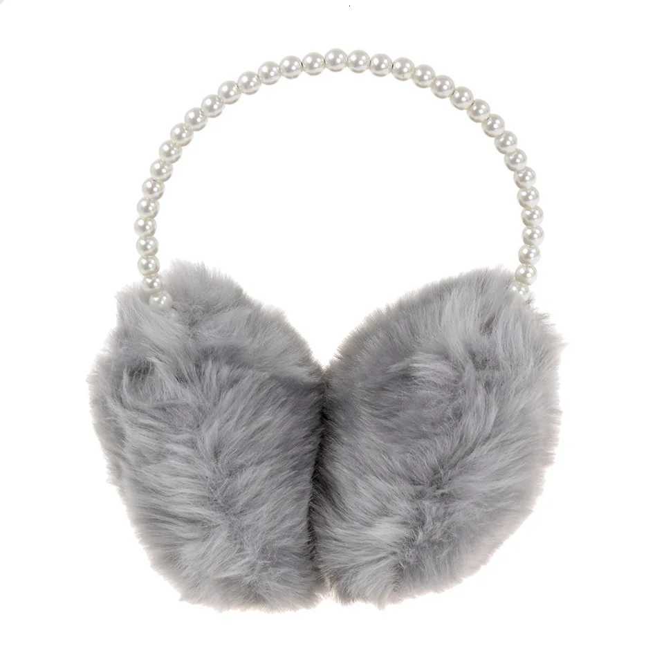 Novelty Pearl Winter Earmuffs Women Fur Earmuff Ear Warmers Girls Imitation Rabbit Plush Warm Ear Muff Ear Hair Accessories W251110