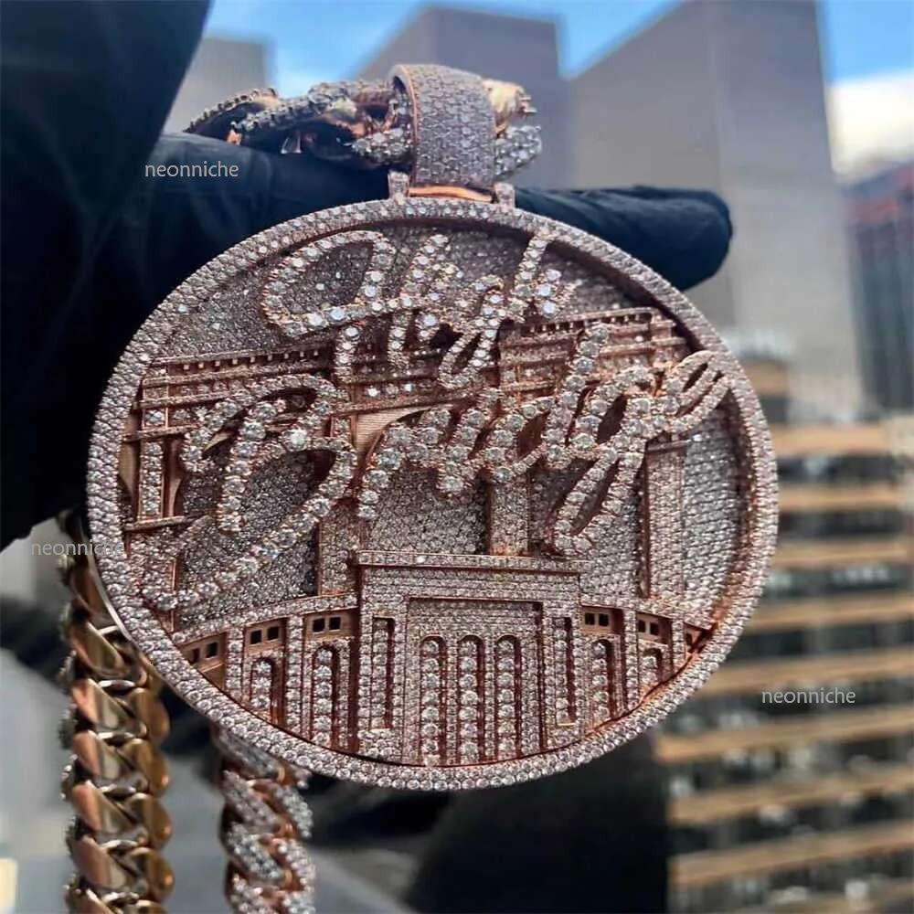 Custom Hip Hop Jewelry Rapper Letter Iced Out Baguette Initial Vvs Moissanite Pendant