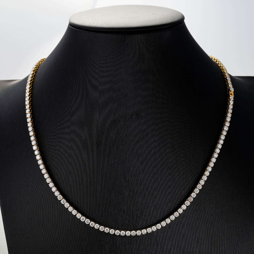 14k real gold 2mm grown tennis necklace 18 inch IGI certified laboratory chain