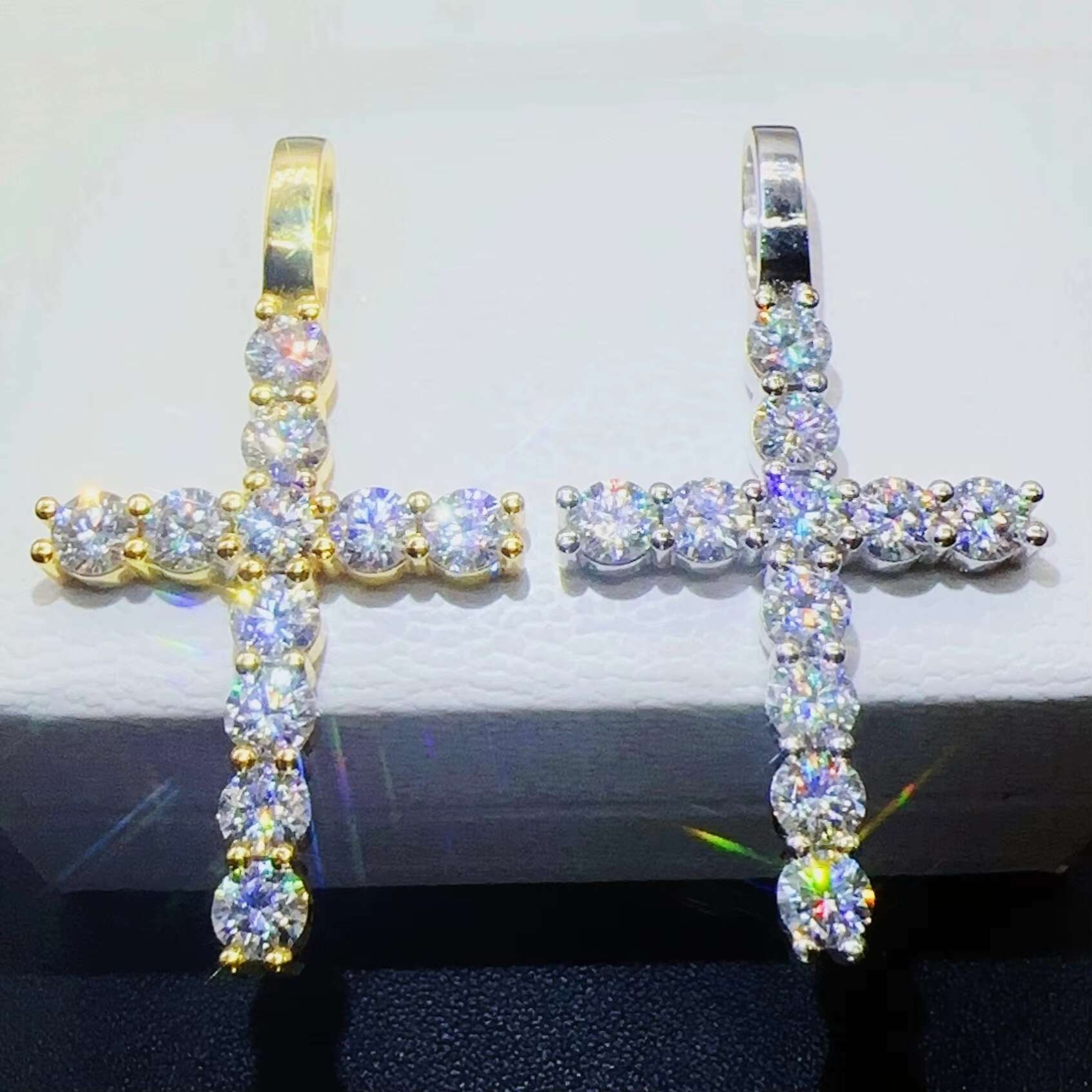 2023 Hot Sale Hip Hop Jewelry VVS Diamond Chain Men Women Necklace Pass Tester Iced Out Custom Cross Pendant