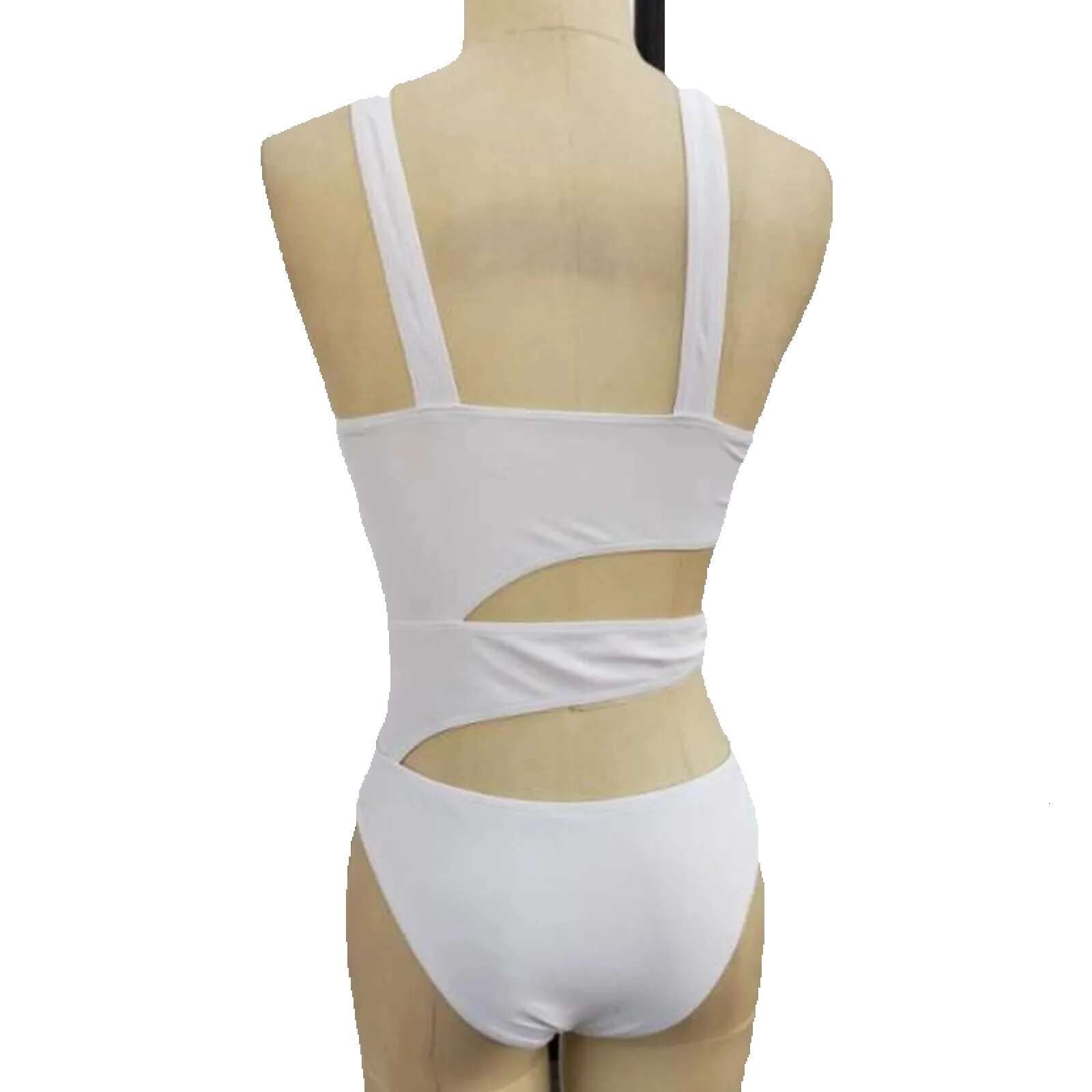 Sexy camisole irregular bikini set bra push up pad white thin leg high cut buckle design swimsuit