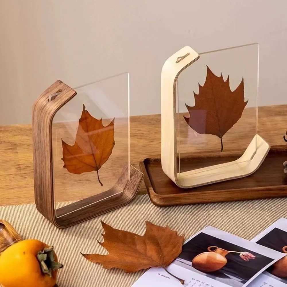 New Acrylic Picture Swing Table DIY Wooden Photo Double Sided Transparent Herbarium Display Frame Home Decor L251110 H260306