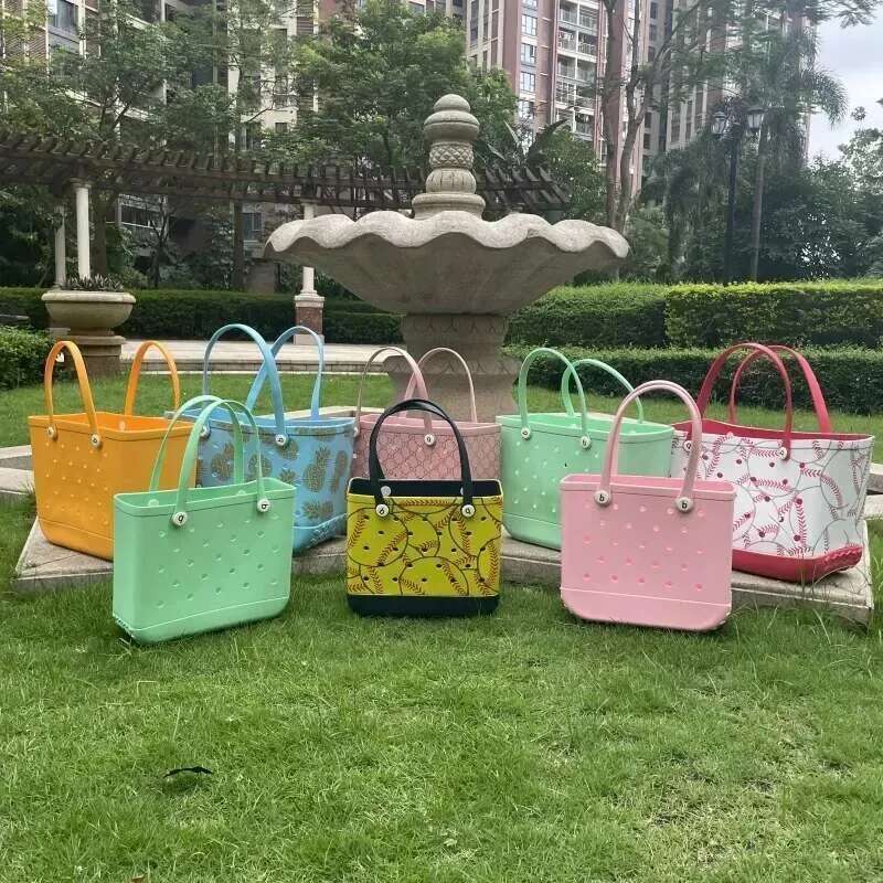 Designer Large Waterproof Eva Tote Shopping For Women - Washable Jelly Silicone Bogg Bag Purse Handbag Free Shipping