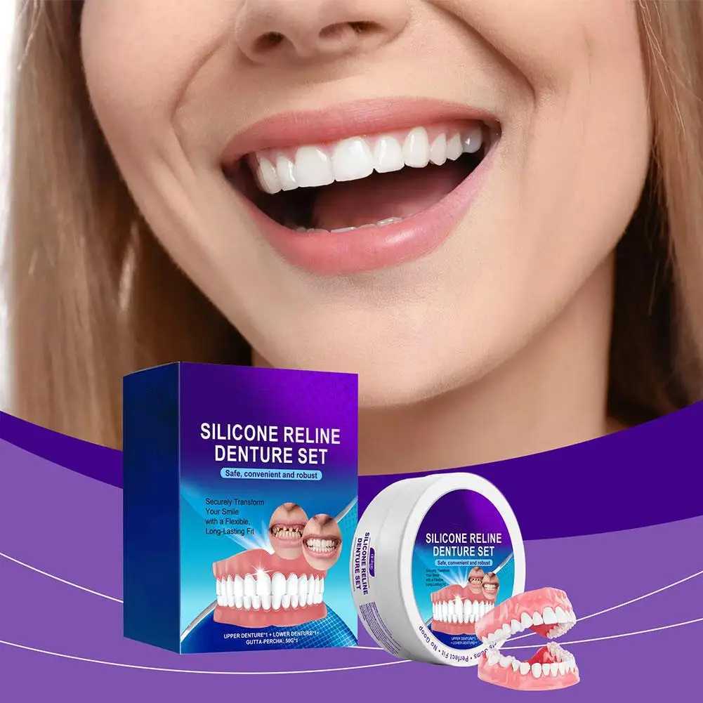 New Arrival Adjustable teeth whitening teeth set temporary Smile dentures detachable upper and lower dentures veneer dentures set Z250410