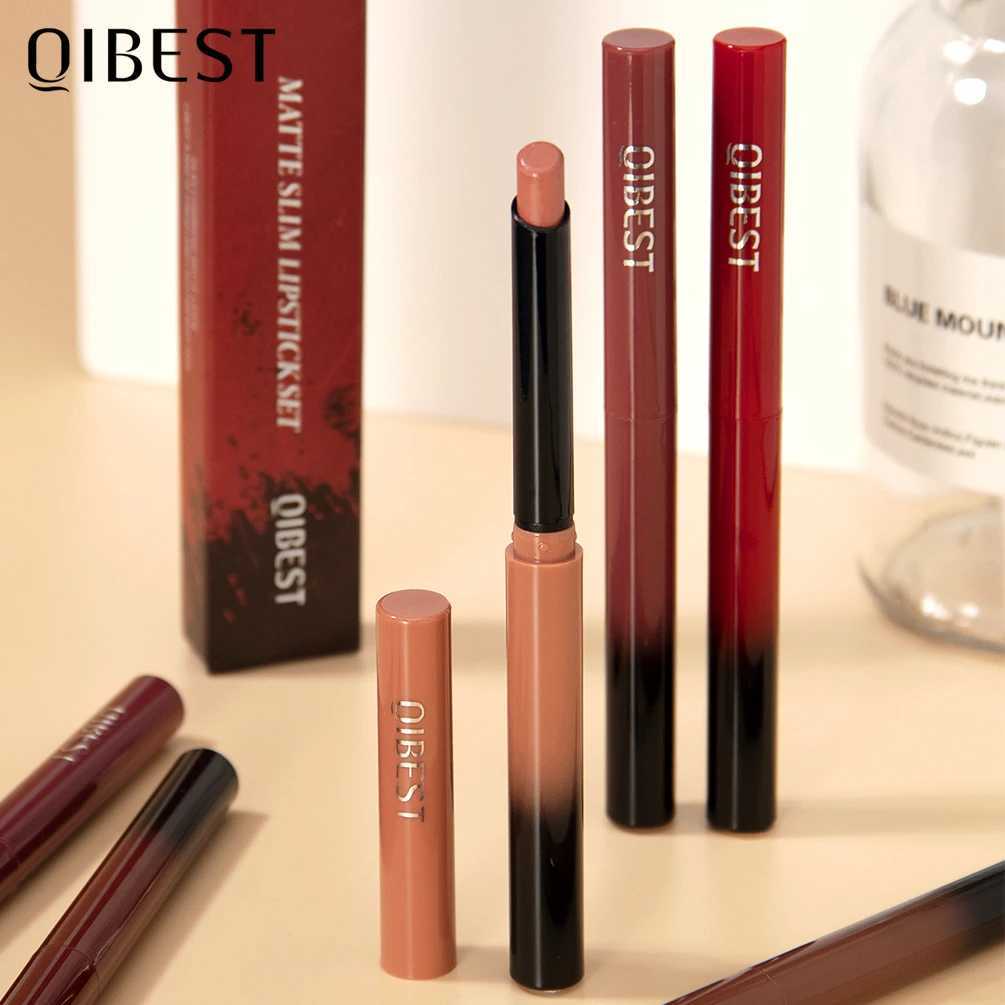 QIBEST 1PC Sexy Matte Lipstick Waterproof Long Lasting Color Rendering Non-stick Velvet Lips Liner Pencil Woman Makeup CosmeticsT251110