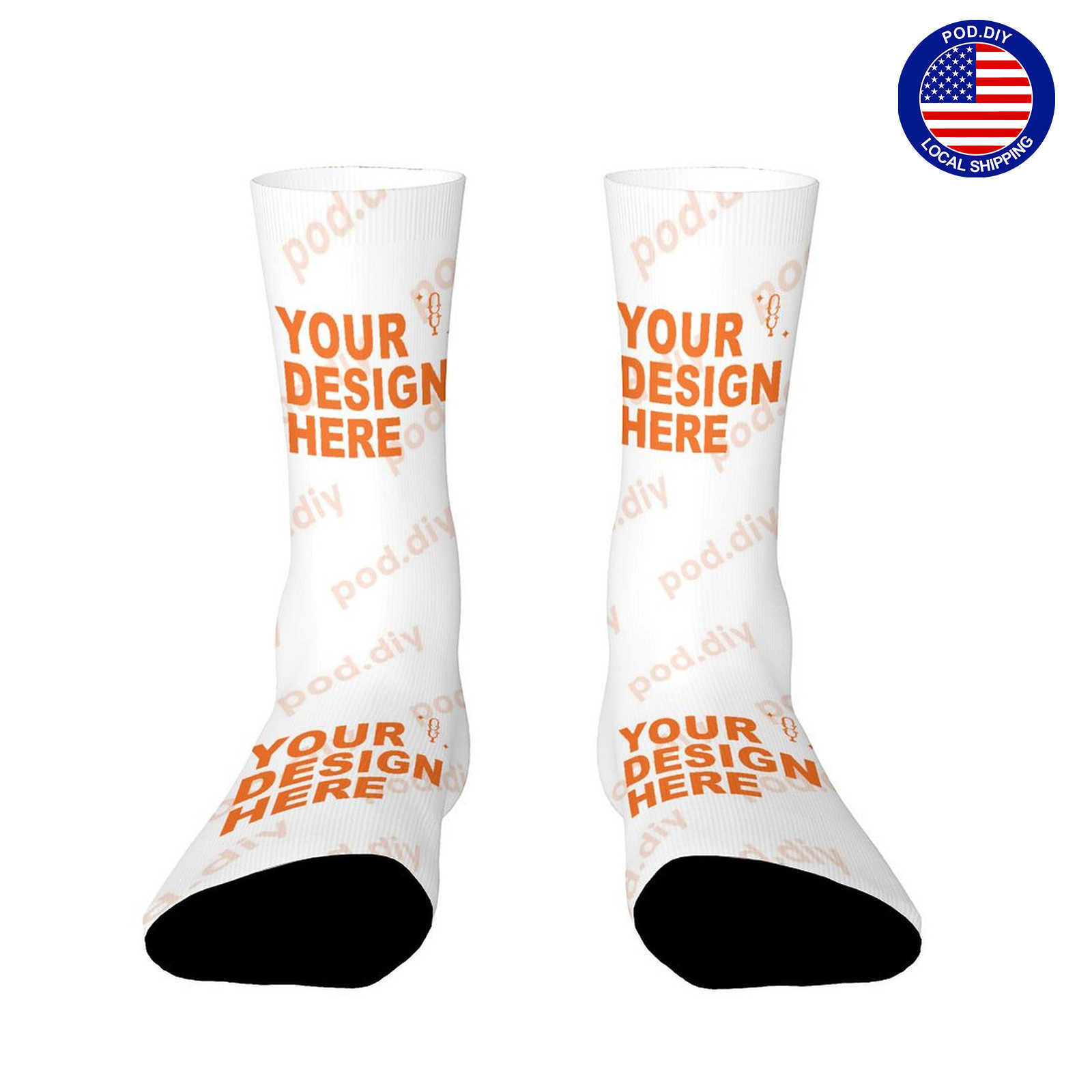 POD.DIY Fashionable Color-blocked Design Long Socks Personalized Custom Men's And Women's Socks Casual Design Socks