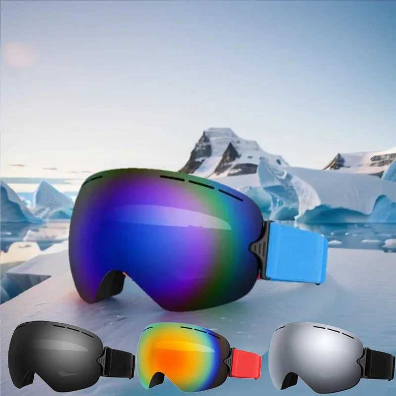 Ski Glasses for Men Women - 2025 Simple Goggles Windbreak Ventilate UV400 Anti-Glare Four Season Universal Snowboarding K251110