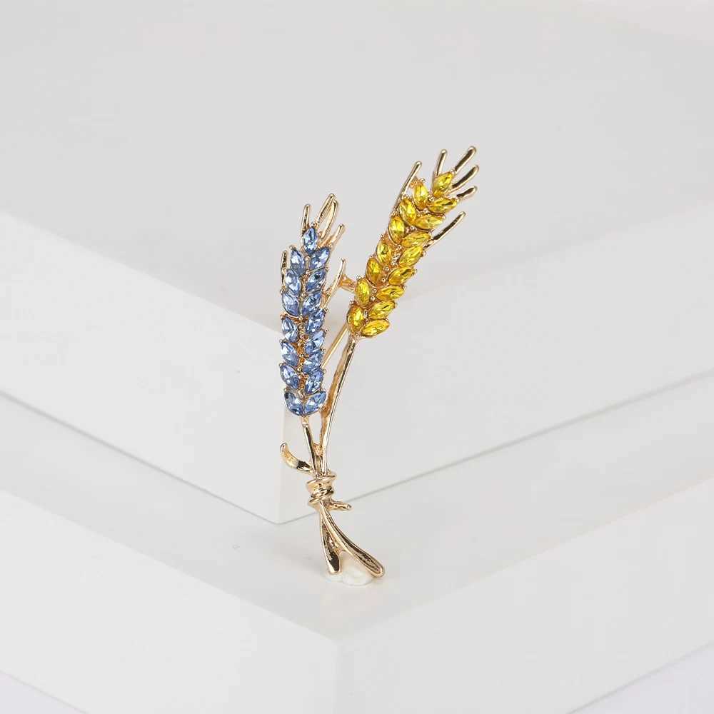 Dmari Women Brooches Korean Fashion Style 3-Color Rhinestone Ear of Wheat Lapel Pins Luxury Jewelry Accessories For ClothingW251110