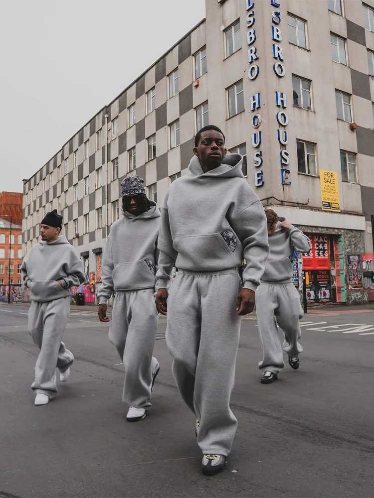 2025 Trendy High Street Retro Casual Streetwear Mens Sports Suit Y2K Harajuku Embroidered Hoodie men Hip-hop Loose Sweatpants W251110