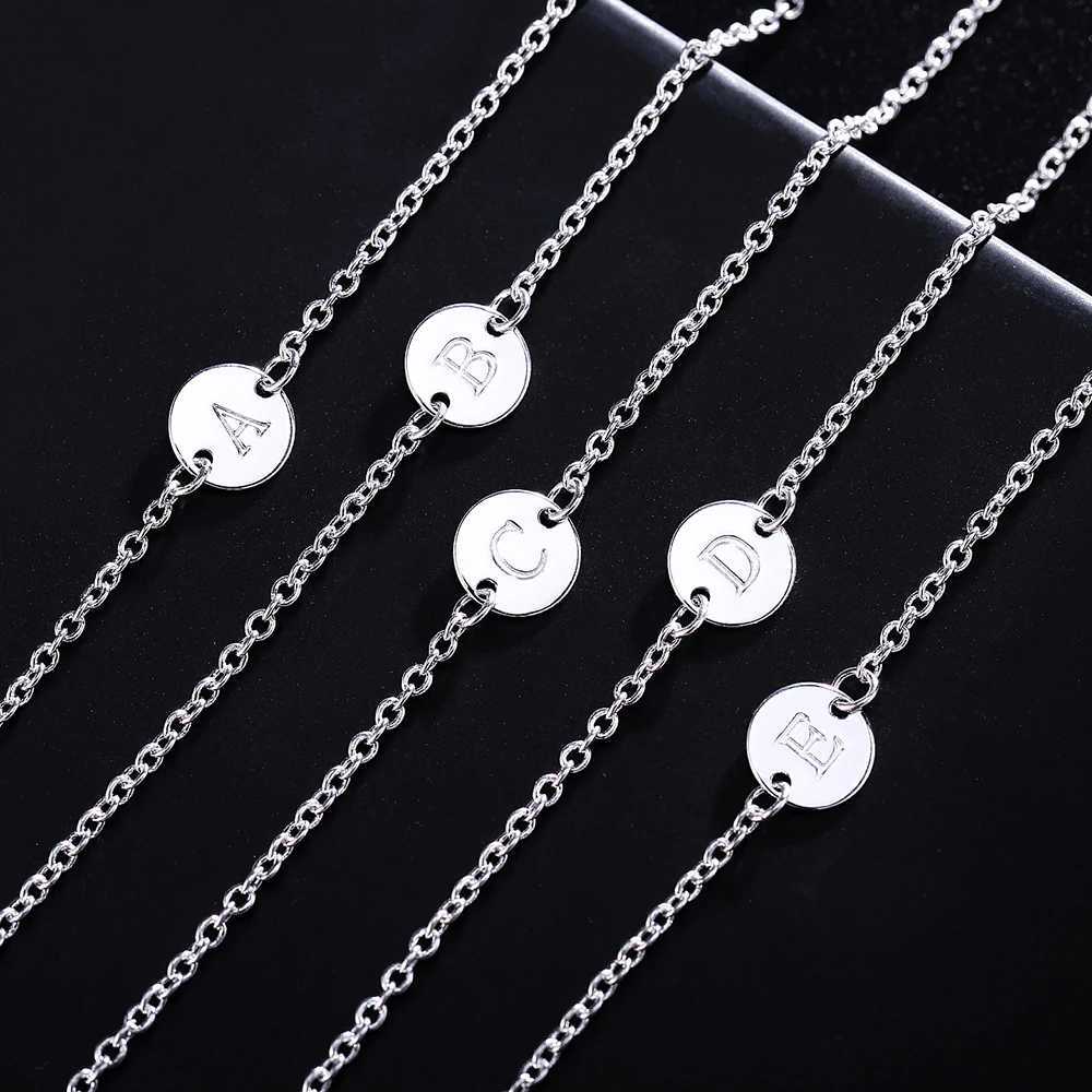 New trend 925 sterling Silver 25 letter cards Chain Bracelets for Women Fashion wedding Party fine Jewelry Christmas GiftsT251110
